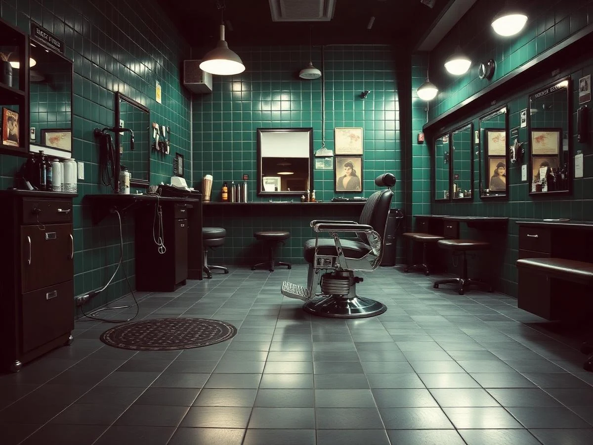 Concept fotografico per il sito di una barberia scura ed elegante